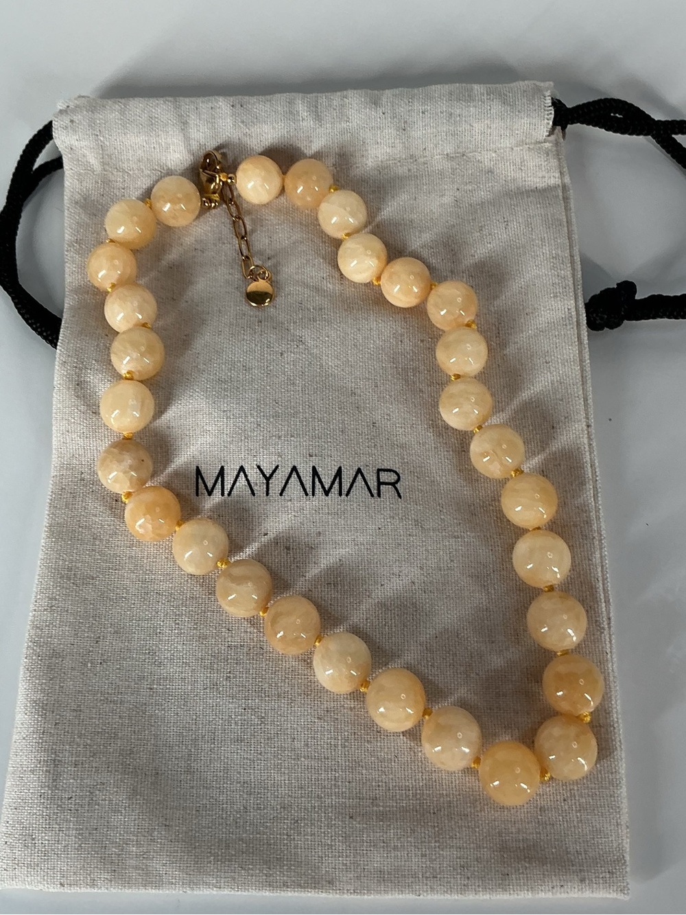 Cream Beaded Statement Necklace - Women's Jewelry - Picture 10 of 11